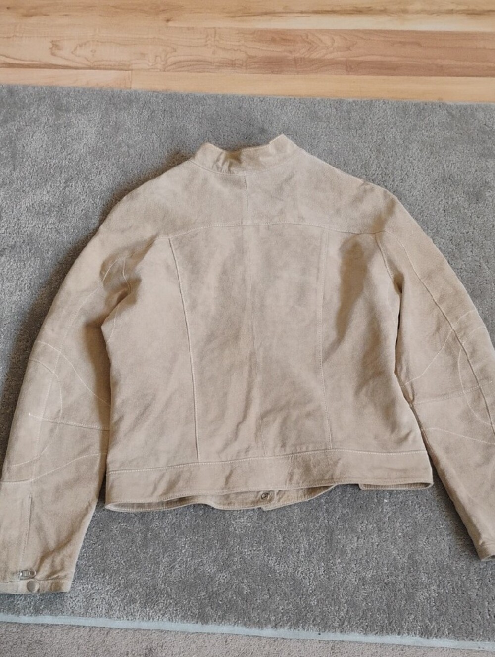 Wilsons Leather Beige Suede Zip Front Jacket - Picture 6 of 12